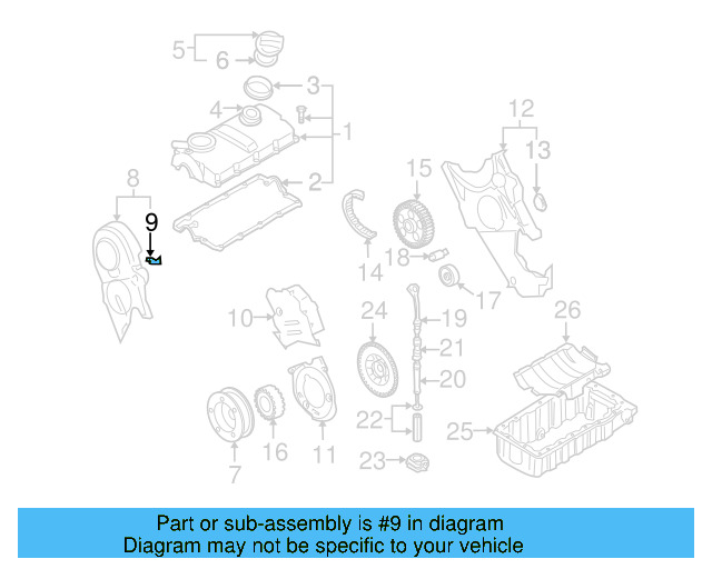 Inner Timing Cover Retainer Clip 026-109-150-A - View 9