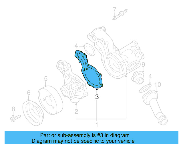 Engine Water Pump Gasket 026-121-041-P - View 3