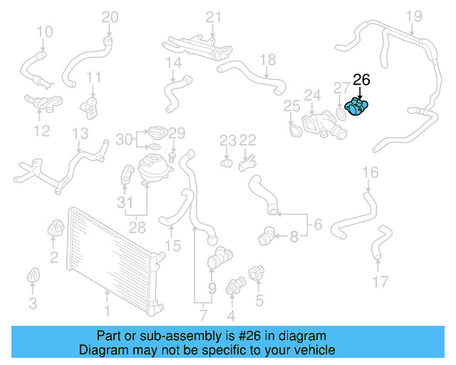 Engine Coolant Outlet Flange 028-121-145-B - View 17
