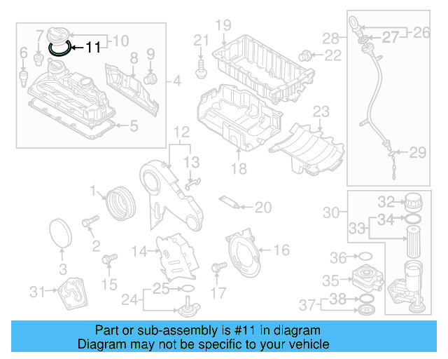 Filler Cap Gasket 036-115-111-B - View 74