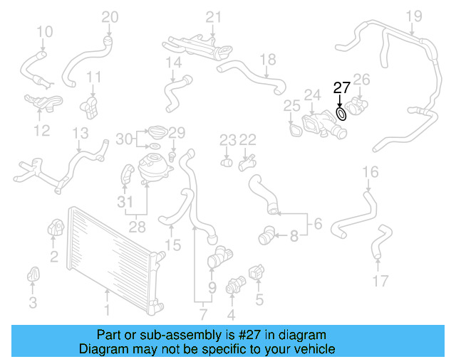 Engine Coolant Outlet Gasket 037-121-687 - View 13
