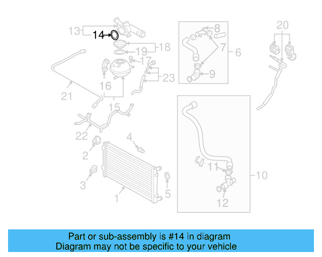 Engine Coolant Outlet Gasket 037-121-688 - View 8