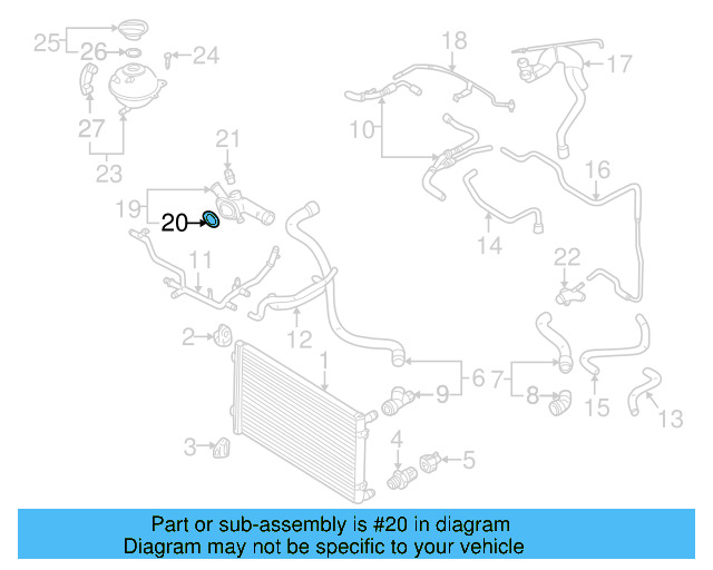 Engine Coolant Outlet Gasket 037-121-688 - View 9