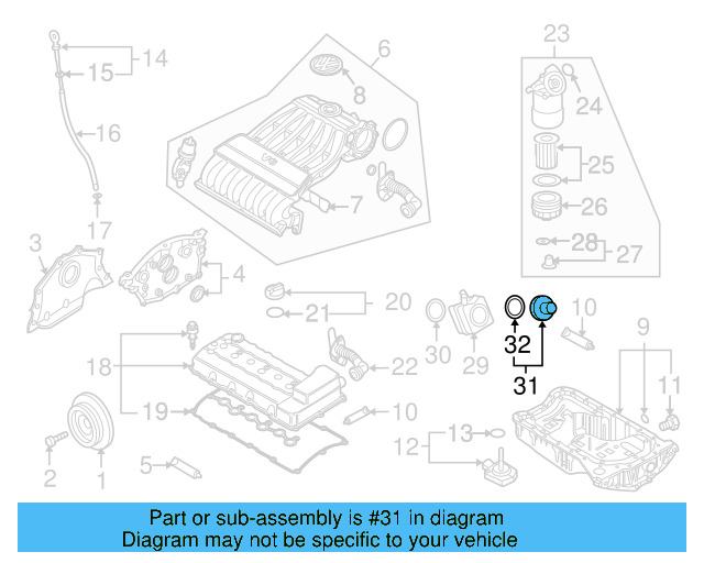 Engine Oil Cooler Cover 038-117-061-B - View 11