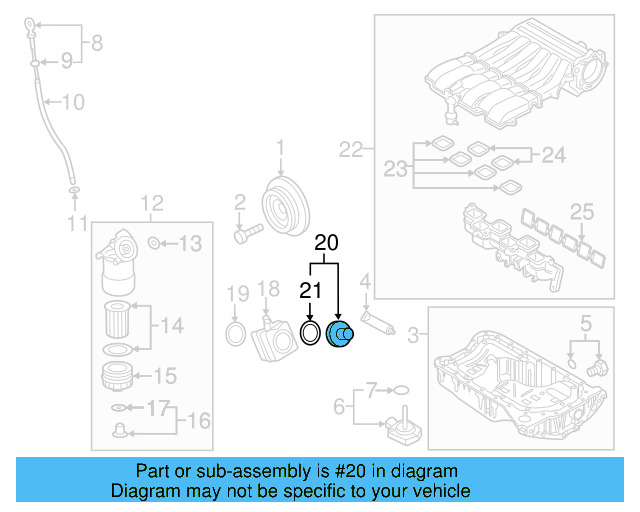 Engine Oil Cooler Cover 038-117-061-B - View 12