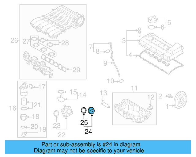 Engine Oil Cooler Cover 038-117-061-B - View 30