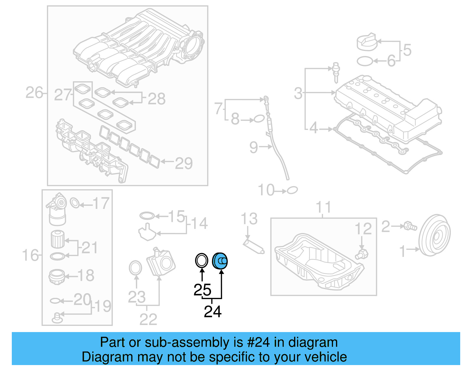 Engine Oil Cooler Cover 038-117-061-B - View 13