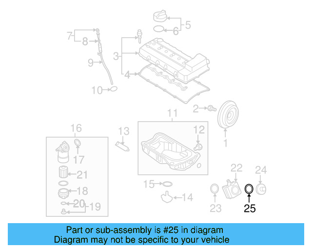Engine Oil Cooler Gasket 038-117-070 - View 16