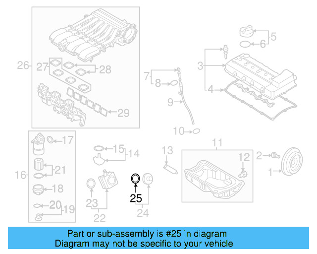 Engine Oil Cooler Gasket 038-117-070 - View 37