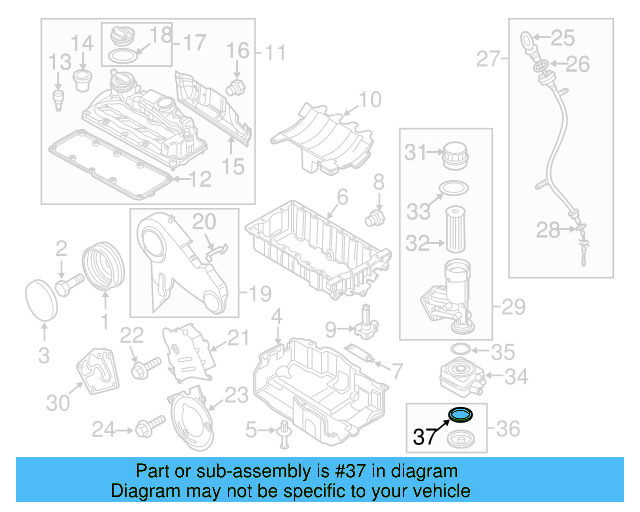 Engine Oil Cooler Gasket 038-117-070 - View 61