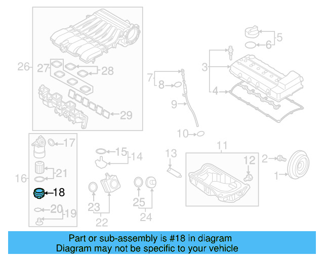 Engine Oil Filter Housing Cover 03H-115-433 - View 10