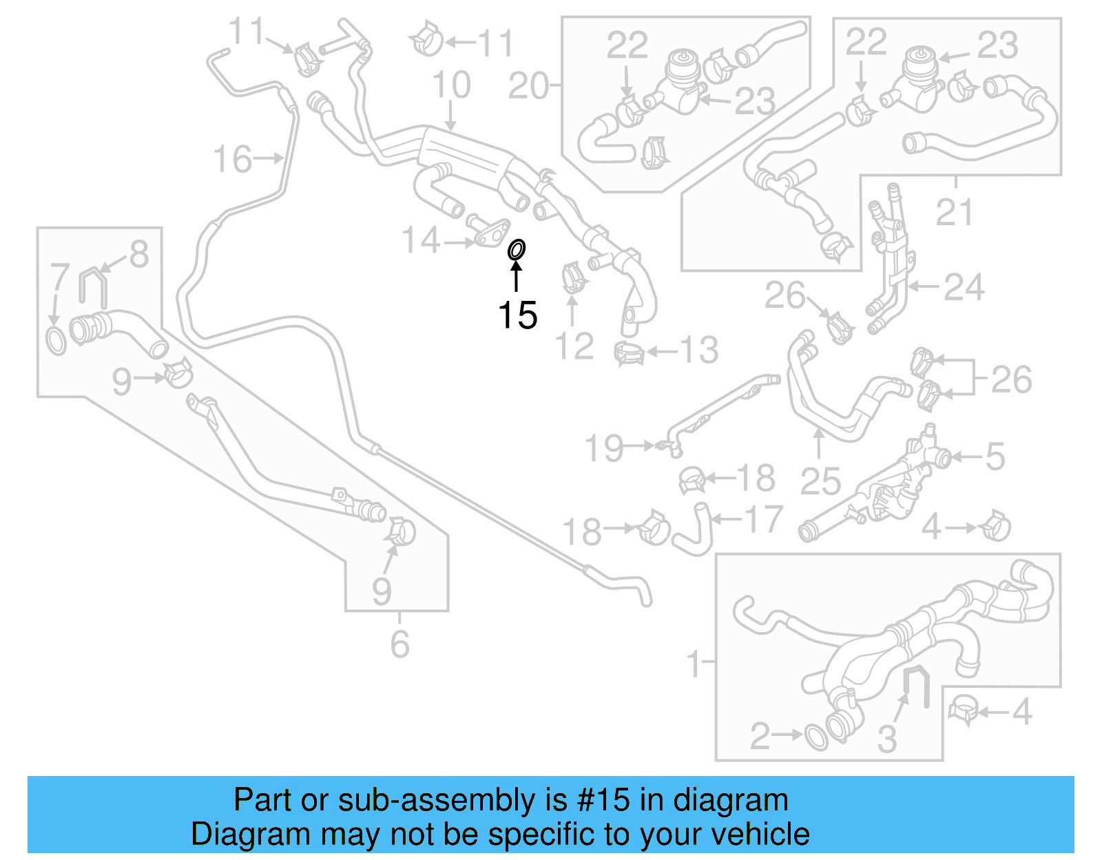 Engine Coolant Outlet Gasket 03H-121-041-B - View 3