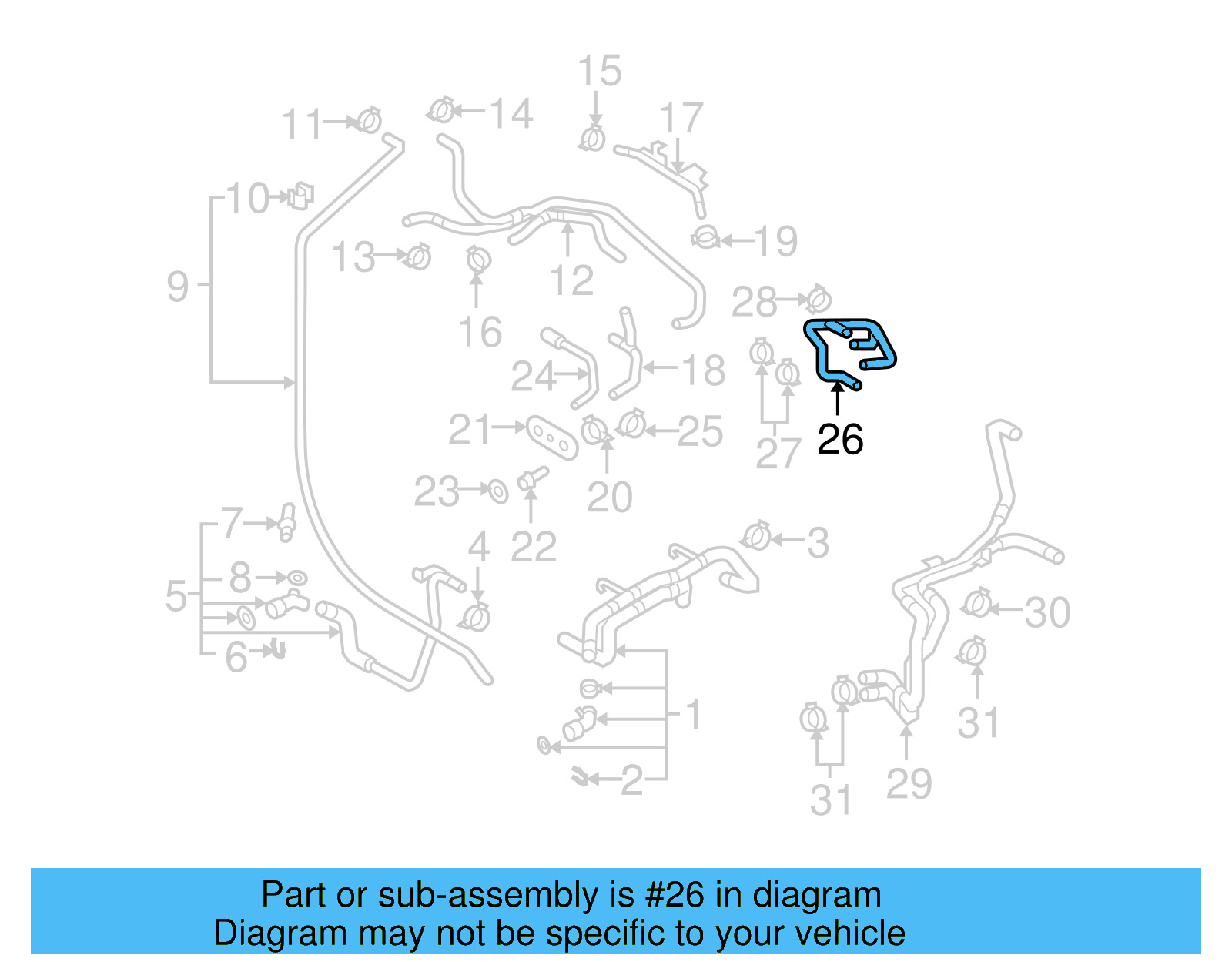 Hose 03H-121-049-A - View 3