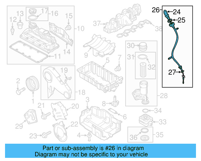Engine Oil Dipstick Tube 03L-115-607-S - View 17