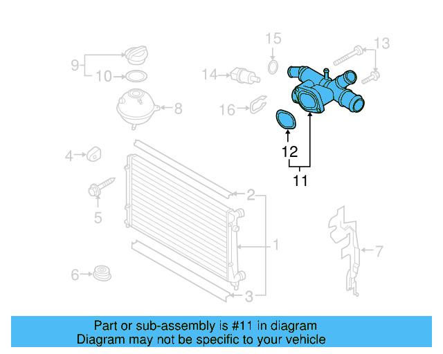 Engine Coolant Outlet Flange 03L-121-132-Q - View 14