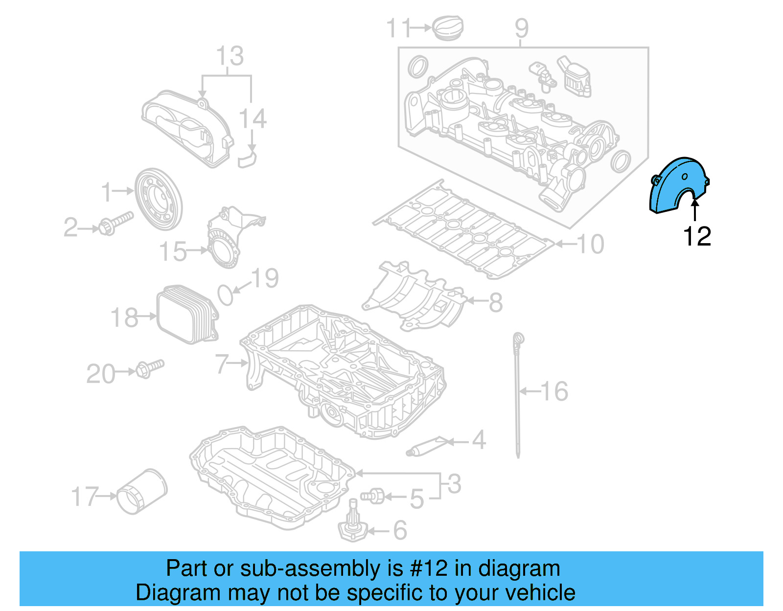 Upper Timing Cover 04C-109-121-E - View 12