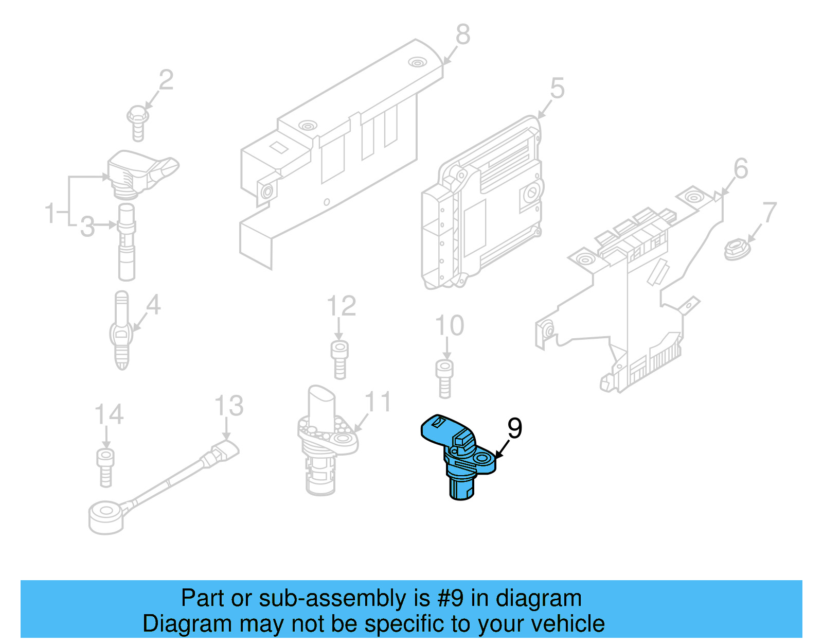 Engine Camshaft Position Sensor 04C-907-601-K - View 17