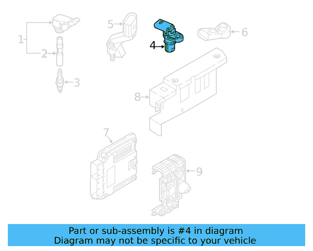Engine Camshaft Position Sensor 04C-907-601-K - View 52