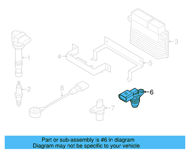 Engine Camshaft Position Sensor 04C-907-601-K - View 45