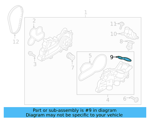Thermostat Upper Seal 04E-121-119-D - View 3