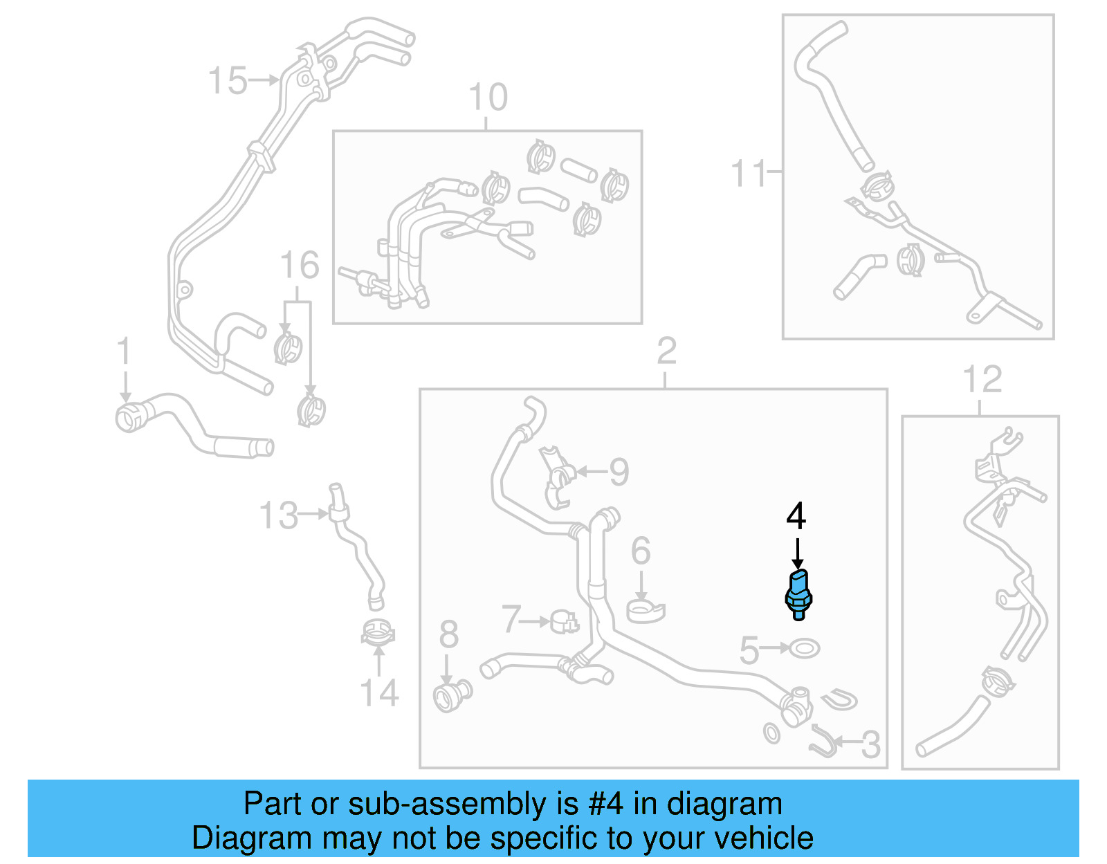 Engine Coolant Temperature Sensor 04L-919-501 - View 5