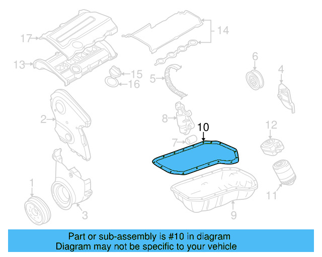 Oil Pan Gasket 058-103-609 - View 2