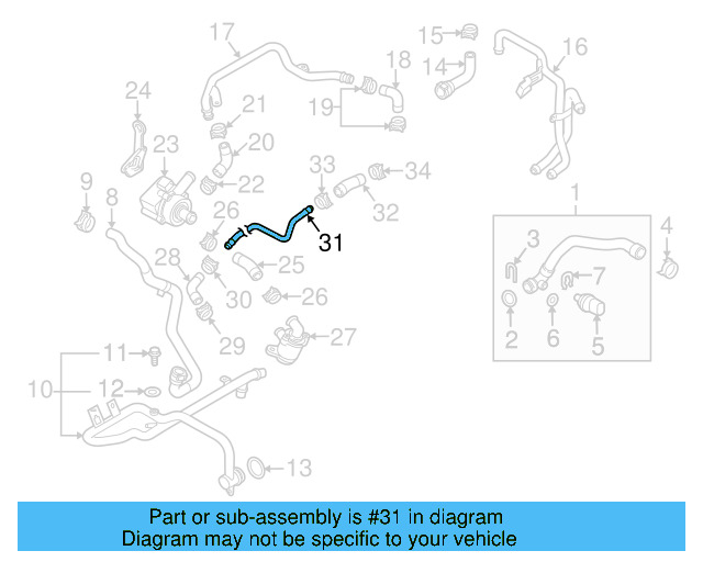 Water Pump Tube 059-121-044-B