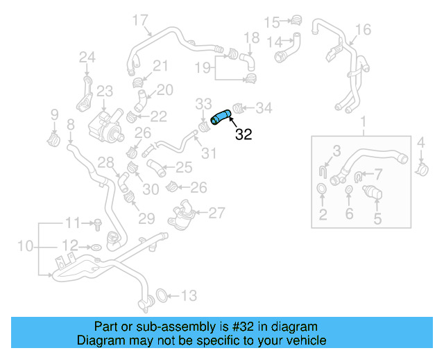 Water Hose 059-121-058-J - View 2
