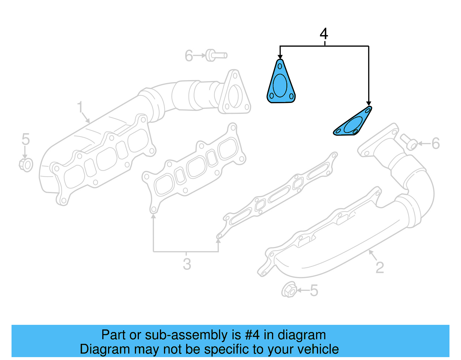 Exhaust Manifold Gasket 059-253-115-B - View 4