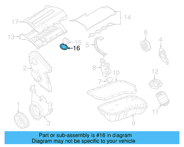 Filler Cap Gasket 06A-103-483-D - View 33