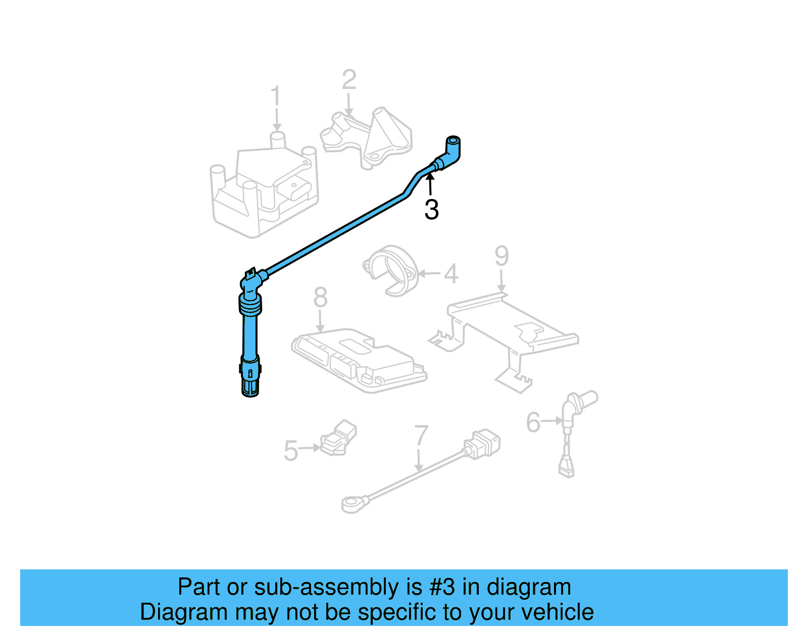 Spark Plug Wire 06A-905-430-AM - View 8