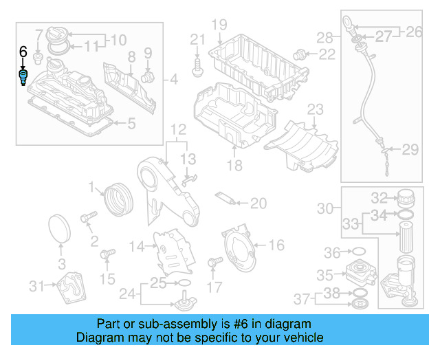 Valve Cover Bolt 06B-103-831-J - View 6