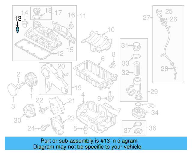 Valve Cover Bolt 06B-103-831-J - View 47