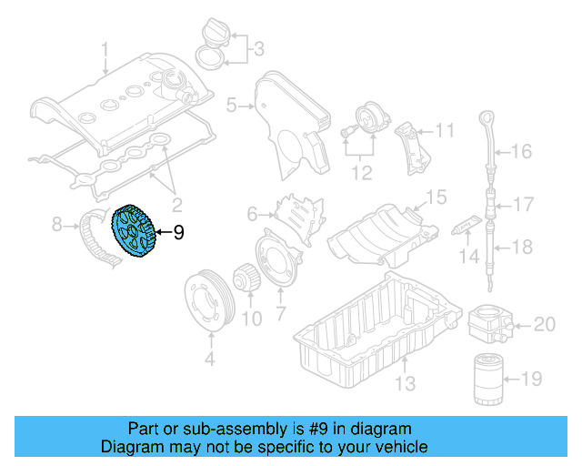 Engine Timing Camshaft Sprocket 06B-109-111 - View 2