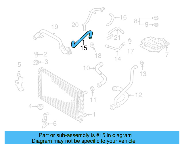 Engine Coolant Hose 06B-121-058-S - View 2