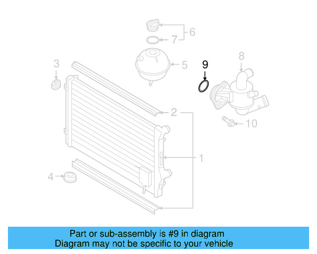 Thermostat Unit Seal 06B-121-119-B - View 35