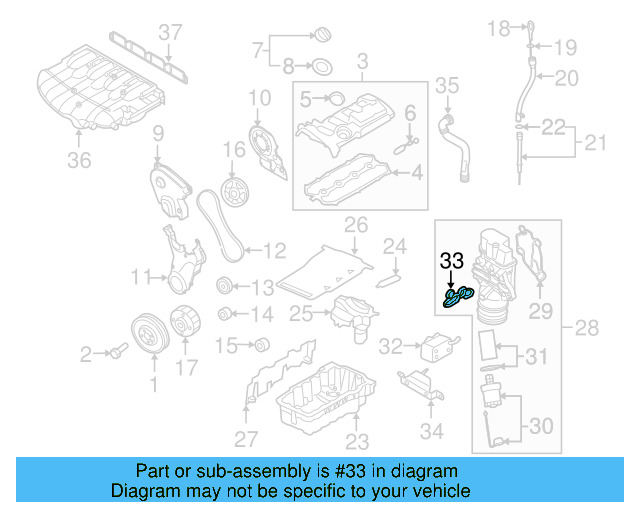 Oil Cooler Gasket 06D-117-070 - View 21