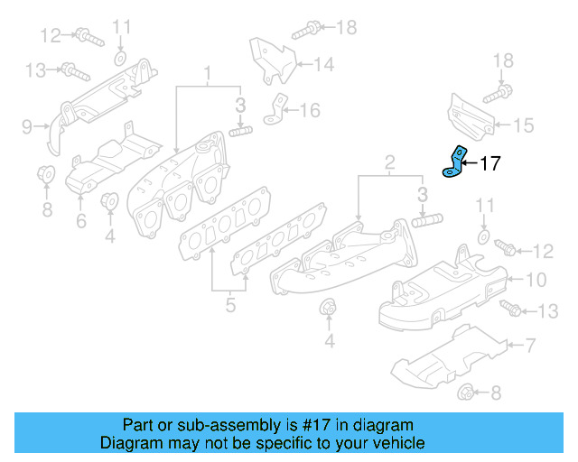 Exhaust Manifold Heat Shield Bracket 06E-253-197 - View 4