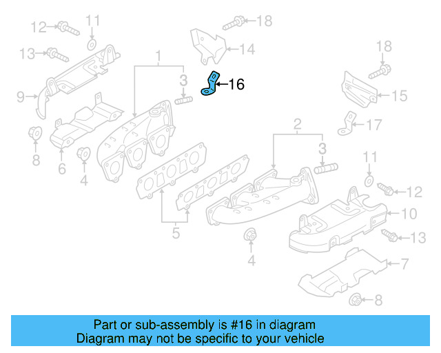 Exhaust Manifold Heat Shield Bracket 06E-253-198