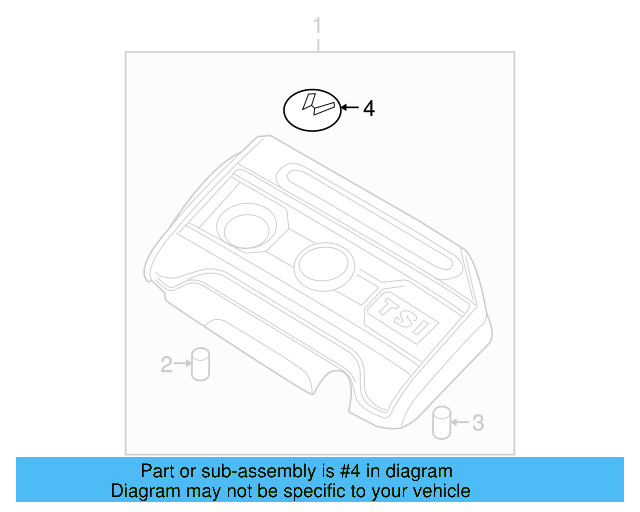 Engine Cover Emblem 06F-103-940 - View 66
