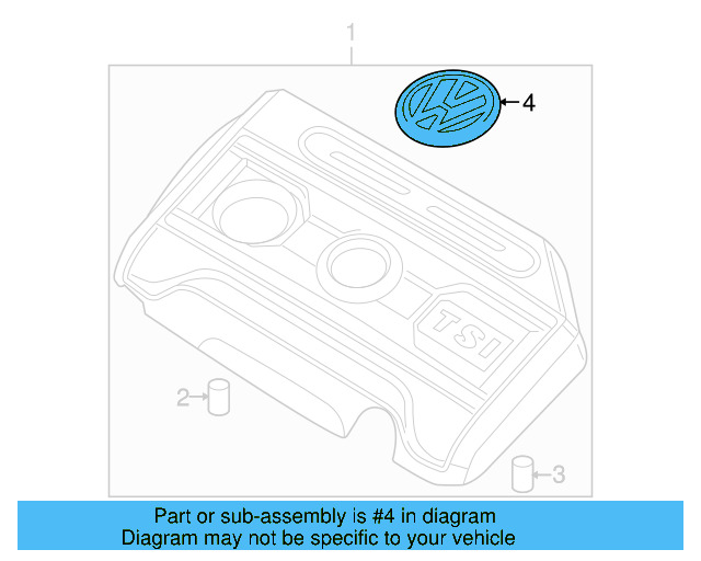 Engine Cover Emblem 06F-103-940 - View 16