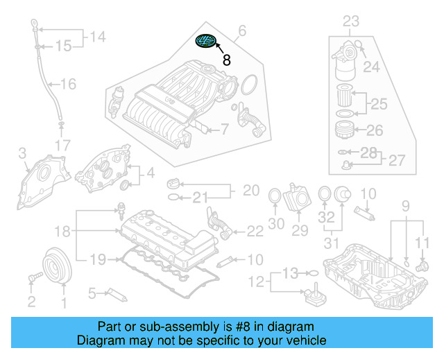 Engine Cover Emblem 06F-103-940 - View 17