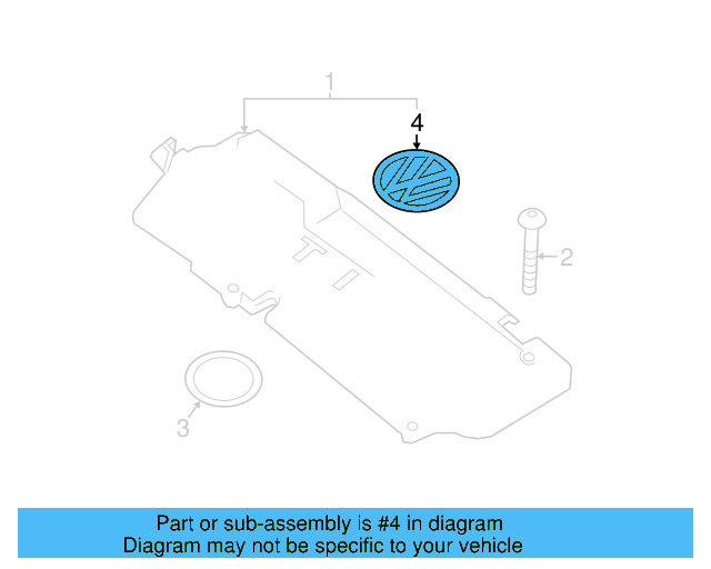 Engine Cover Emblem 06F-103-940 - View 23