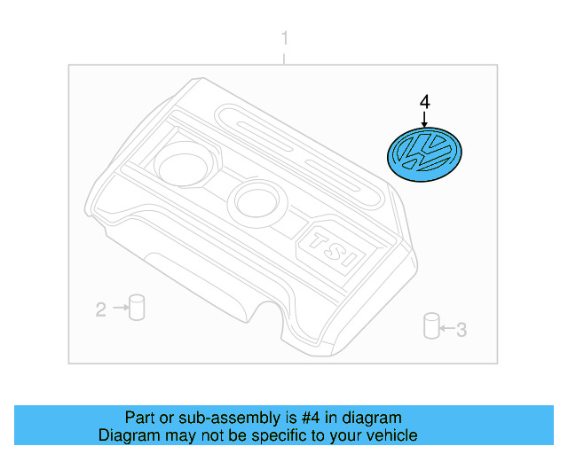 Engine Cover Emblem 06F-103-940 - View 76
