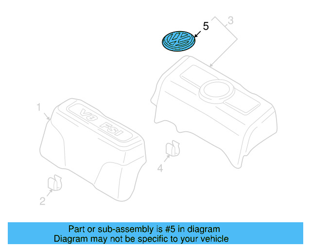 Engine Cover Emblem 06F-103-940 - View 26