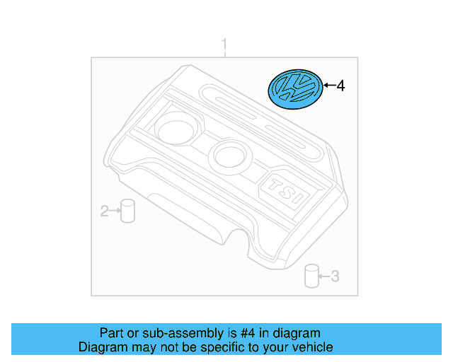 Engine Cover Emblem 06F-103-940 - View 54