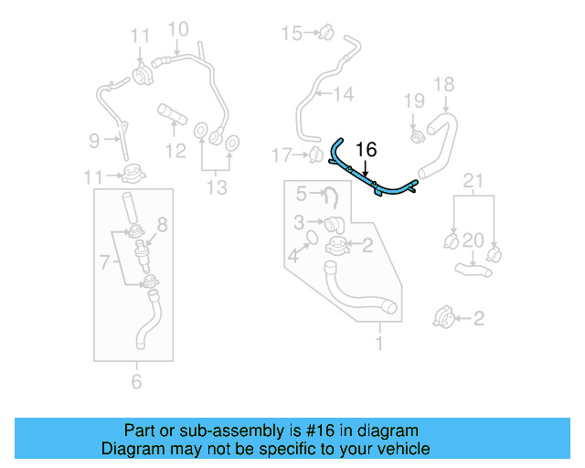 Engine Coolant Hose 06F-121-447 - View 53
