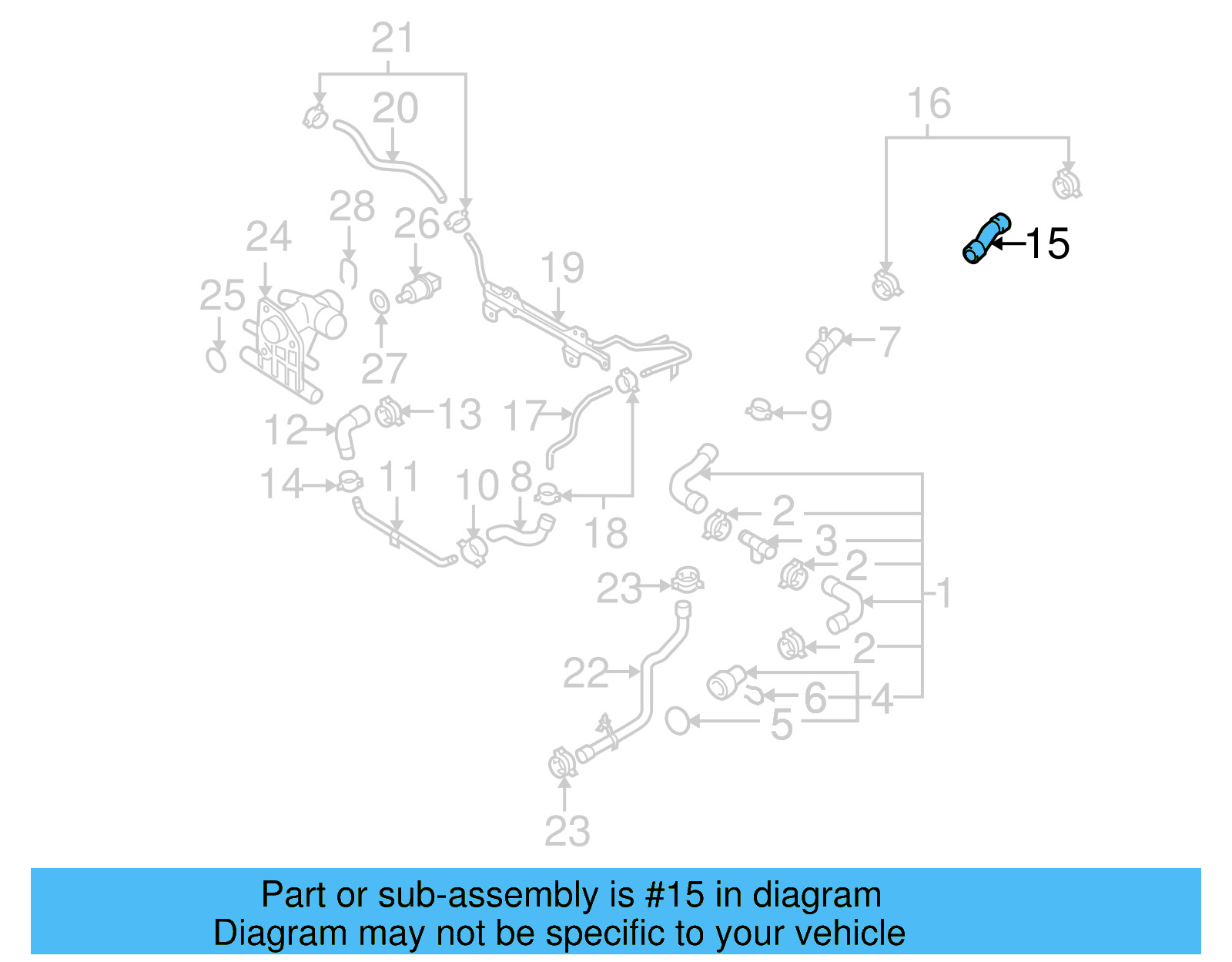 Engine Coolant Hose 06F-121-101 - View 6