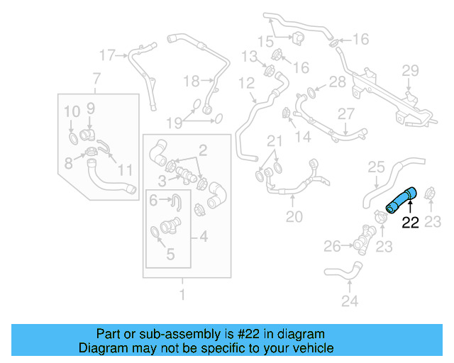 Engine Coolant Hose 06F-121-101 - View 7