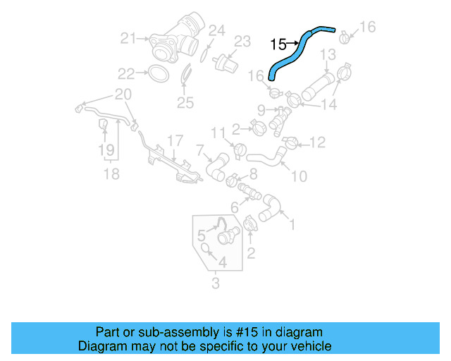 Engine Coolant Hose 06F-121-447 - View 54